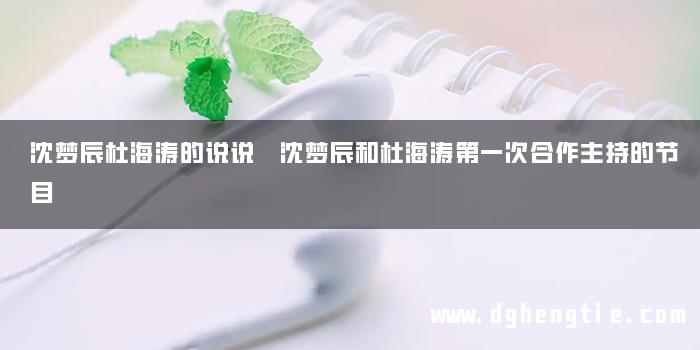 沈梦辰杜海涛的说说 沈梦辰和杜海涛第一次合作主持的节目